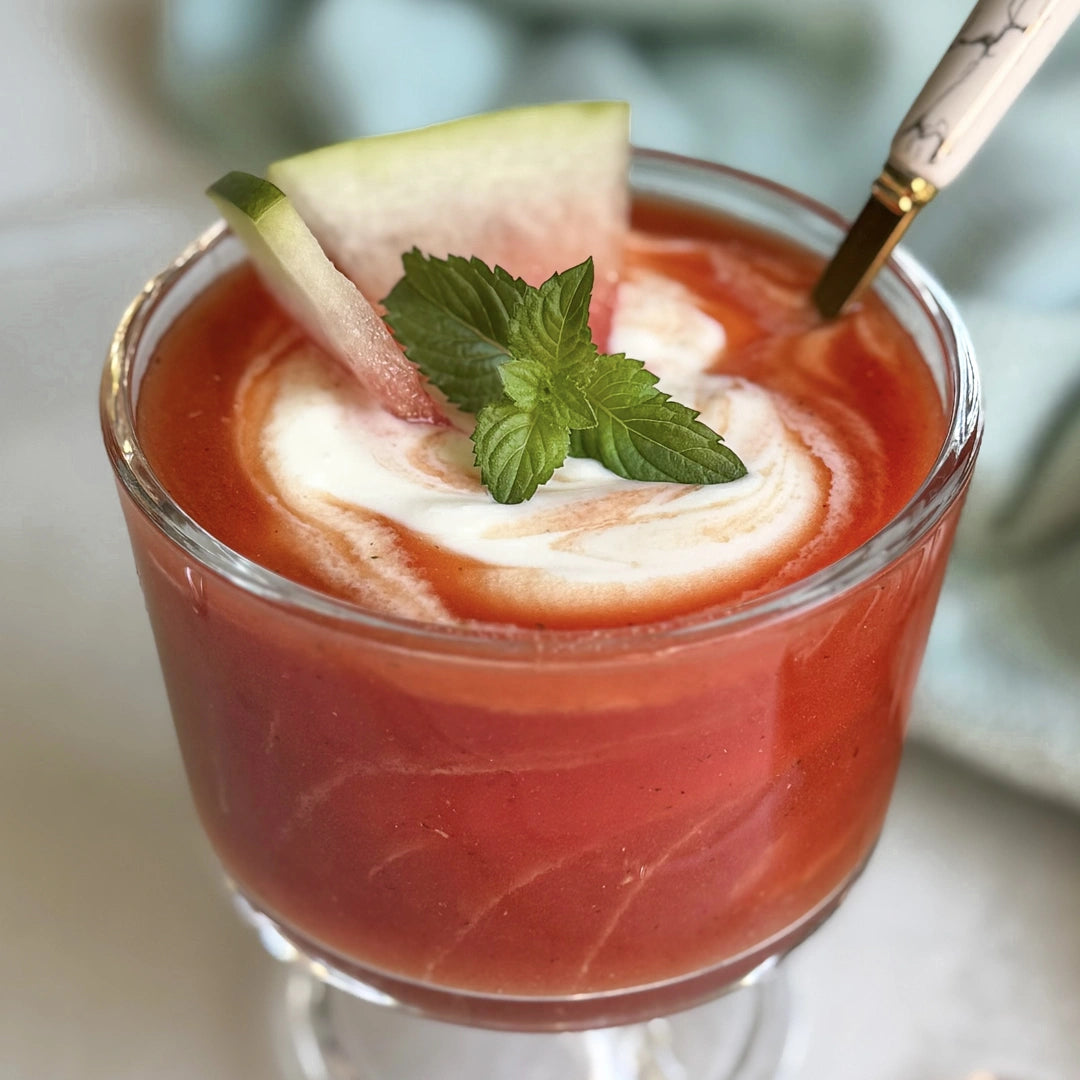 Kohlenhydratarmer Melonenjoghurt, mit Fibriya Dessertpulver cremig gemacht