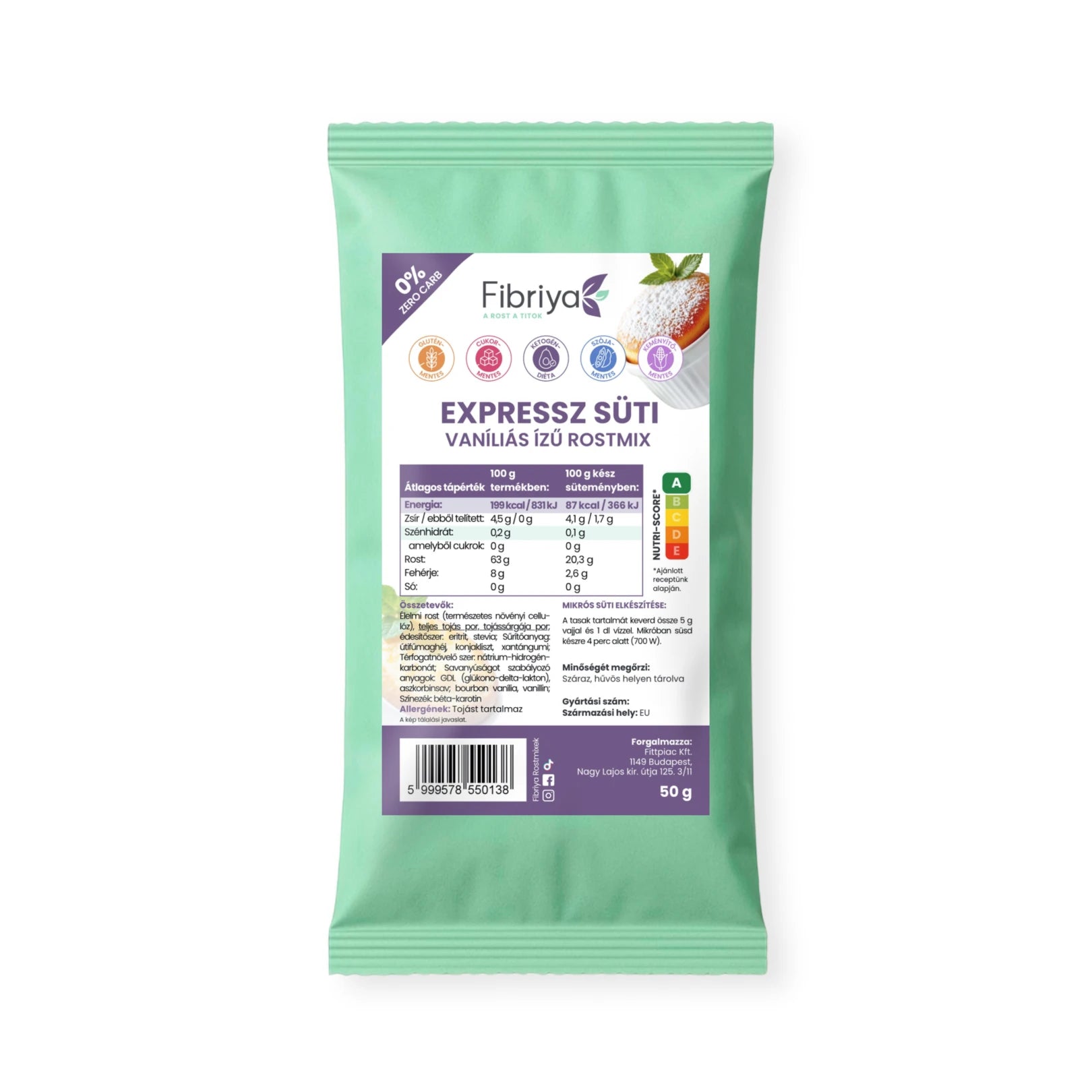 Fibriya Express-Kuchen Ballaststoffmix Vanille 50g