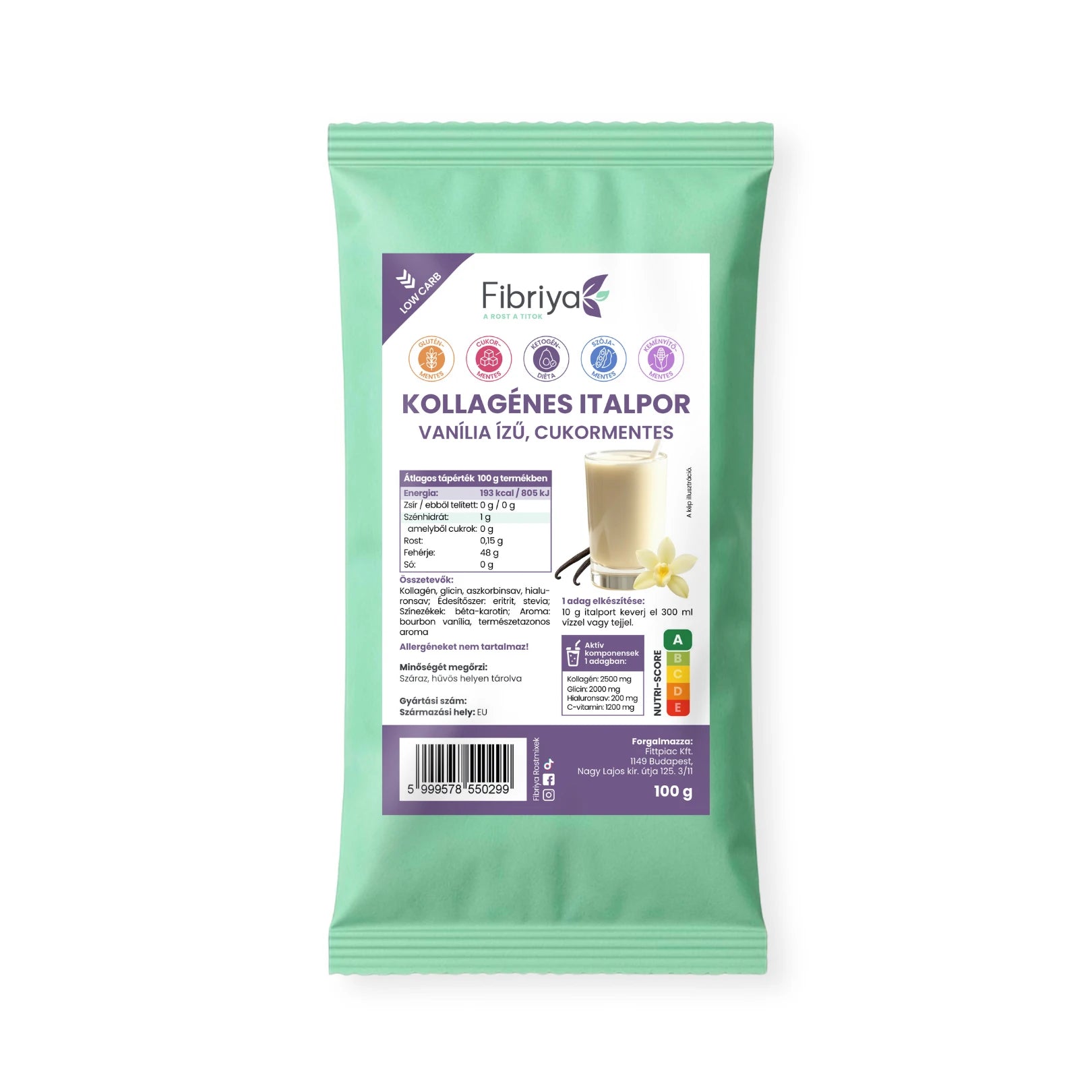 Fibriya Getränkepulver mit Kollagen Vanille 100g
