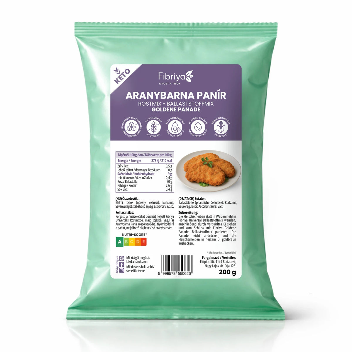 Fibriya Goldene Panade – Low-Carb Keto Ballaststoffmix 200g